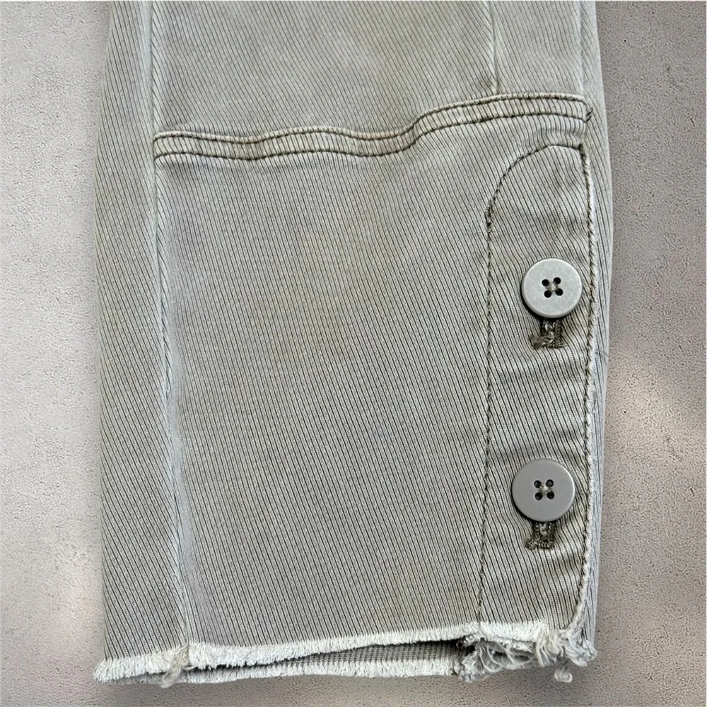 By Anthropologie Ona Skinny Leg Utility Pants Button Ankle Size 26